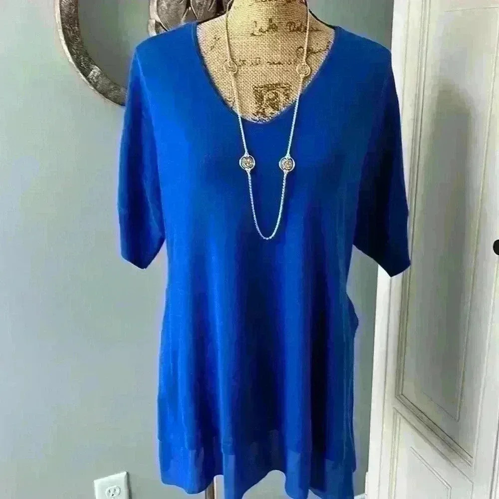 Chico’s Lightweight Layered Sweater, Size 2 (8-10), Like new